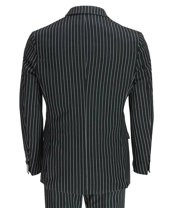 Wendell 1920s Fashion White Pinstripe Four Button Double Breasted Suit