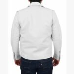 White Leather Jacket Slim Fit Biker Lambskin