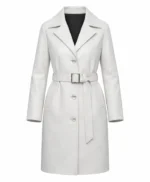 White Leather Trench Coat