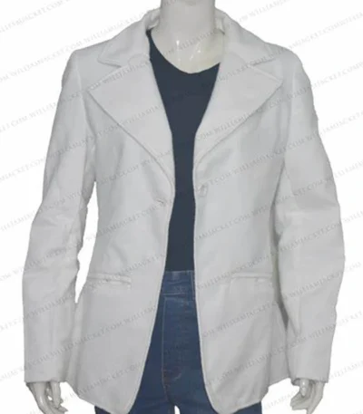 White Wool Formal Party Wear Blazer For Womens