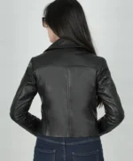 Women Moto Style Slim Fit Real Leather Jacket