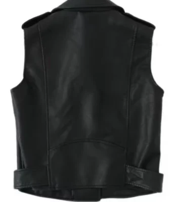 Women Real Leather Biker Vest