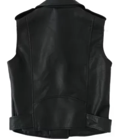 Women Real Leather Biker Vest