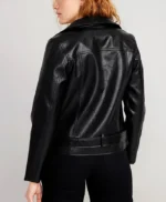 Women’s Black Leather Finished Biker Jacket