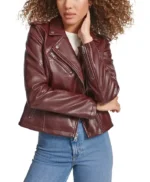 Women’s Brown Classic Leather Asymmetrical Moto Jacket