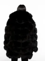 Womens Fur Coat with Detachable Hood