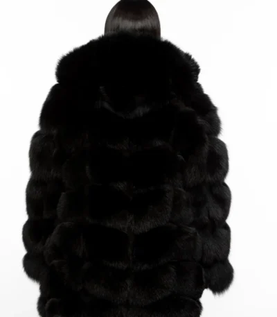 Womens Fur Coat with Detachable Hood