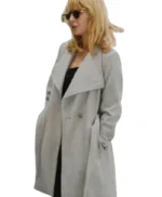 Womens Off White Long Trench Robe Coat