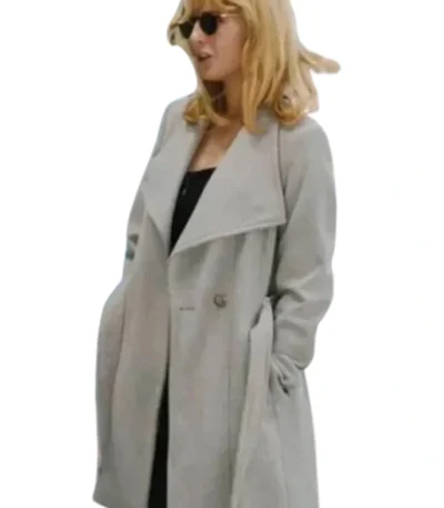 Womens Off White Long Trench Robe Coat