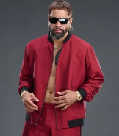 WrestleMania 42 Jey Uso Red Bomber Jacket