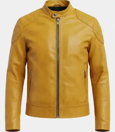 Yellow Leather Motorcycle Jacket