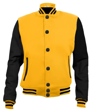 Yellow and Black Varsity Letterman Jacket