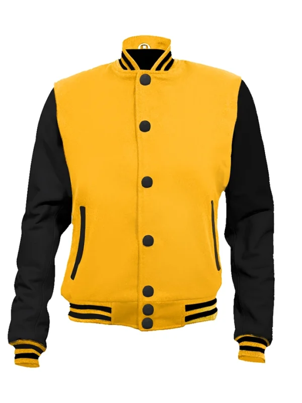 Yellow and Black Varsity Letterman Jacket