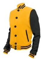 Yellow and Black Varsity Letterman Jacket
