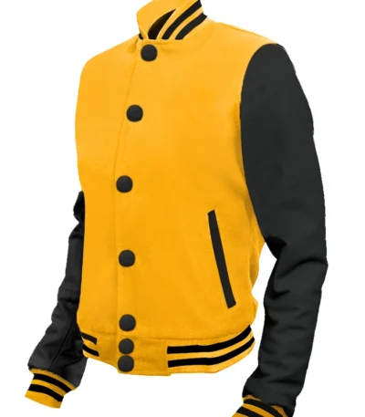 Yellow and Black Varsity Letterman Jacket