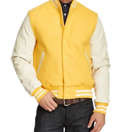 Yellow and White Varsity Jacket