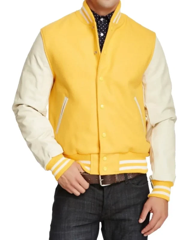 Yellow and White Varsity Jacket
