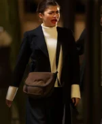 Zendaya The Drama Black Wool Coat