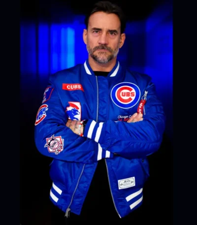 CM Punk Chicago Cubs Blue Jacket