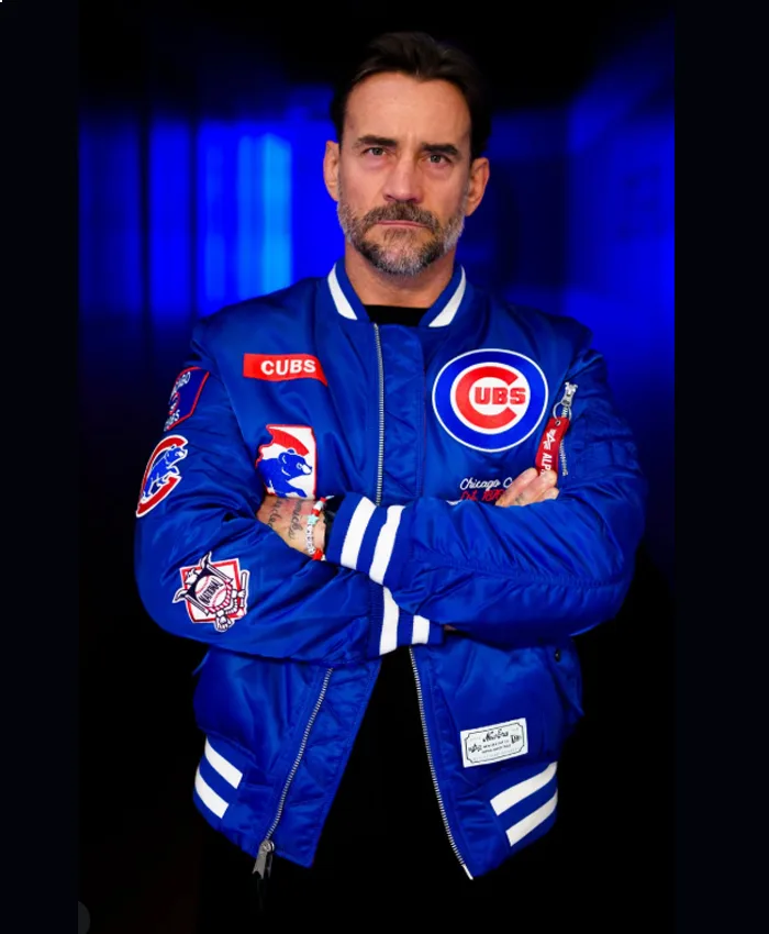 CM Punk Chicago Cubs Blue Jacket CM Punk Chicago Cubs Blue Jacket