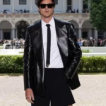 2024 Menswear Show Jacob Elordi Black Leather Blazer