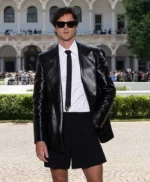 2024 Menswear Show Jacob Elordi Black Leather Blazer