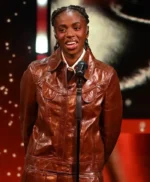 2026 BAFTA Awards Cat Burns Brown Jacket