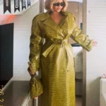 2026 Beyonce Green Leather Trench Coat