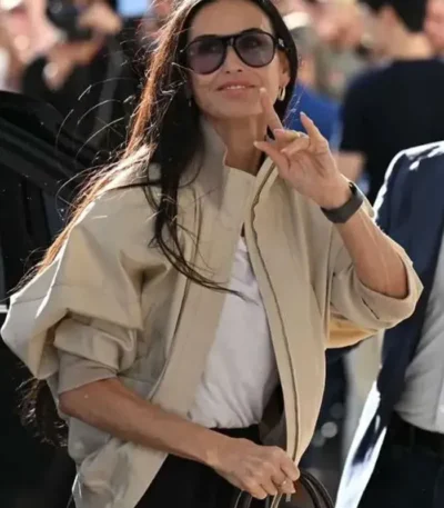 2026 Cannes Film Festival Demi Moore Beige Jacket