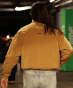 Caitlin Clark Tan Brown Bomber Jacket