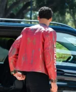 Achraf Hakimi Red Distressed Leather Jacket