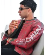 Achraf Hakimi Red Distressed Leather Jacket