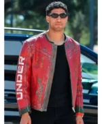 Achraf Hakimi Red Distressed Leather Jacket