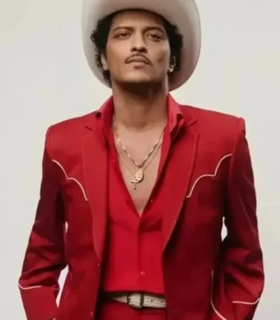 Bruno Mars Red Western Suit