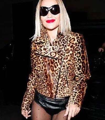2026 Rita Ora Leopard Print Jacket