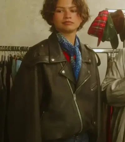 2026 Zendaya Black Biker Jacket