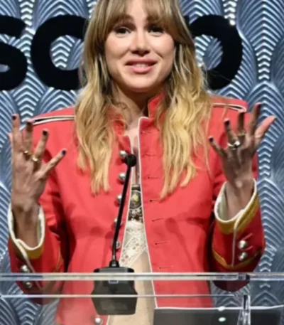 2026 Pop Awards Suki Waterhouse Red Jacket