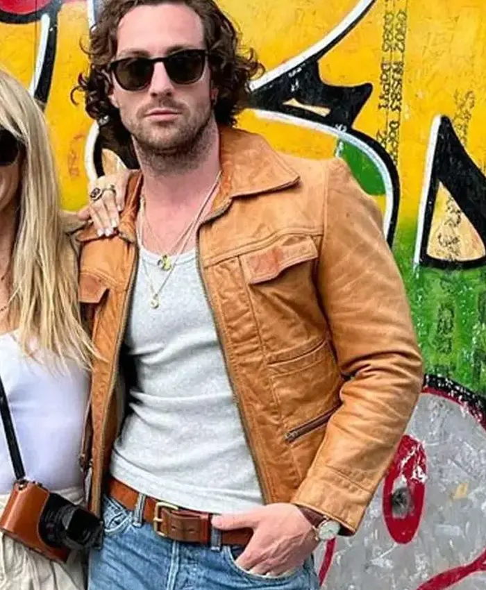 Aaron Taylor Johnson Brown Leather Jacket Aaron Taylor Johnson Brown Leather Jacket