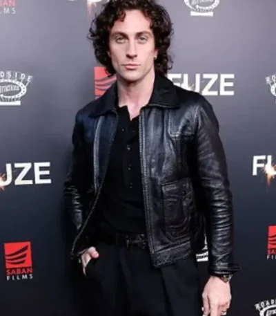 Aaron Taylor Johnson Fuze Event Leather Jacket