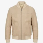 Aaron Suede Shearling Leather Bomber Jacket