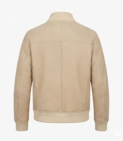 Aaron Suede Shearling Leather Bomber Jacket