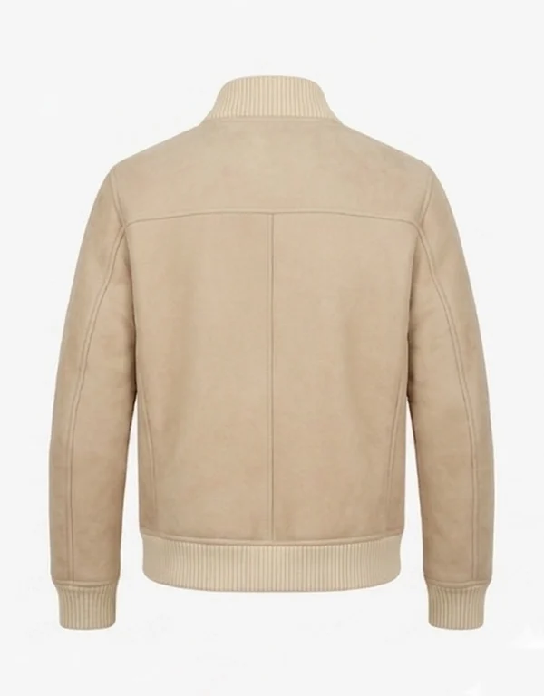 Aaron Suede Shearling Leather Bomber Jacket