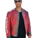 Achraf Hakimi Red Distressed Leather Jacket