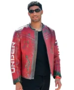 Achraf Hakimi Red Distressed Leather Jacket