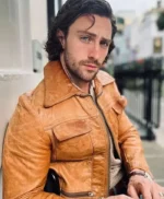 Aaron Taylor Johnson Brown Leather Jacket