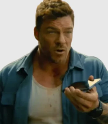 Runner Alan Ritchson Blue Jacket
