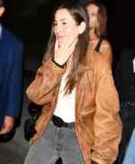 Alana Haim LA Brown Bomber Leather Jacket