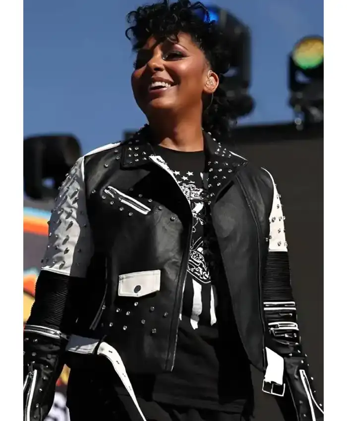 Alicia Taylor NASCAR Championship Studded Leather Jacket Alicia Taylor NASCAR Championship Studded Leather Jacket