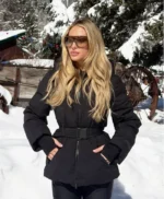 Alix Earle Halfdays Ski Black Puffer Jacket