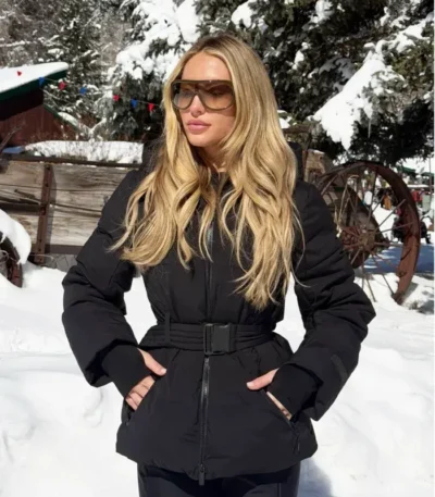 Alix Earle Halfdays Ski Black Puffer Jacket